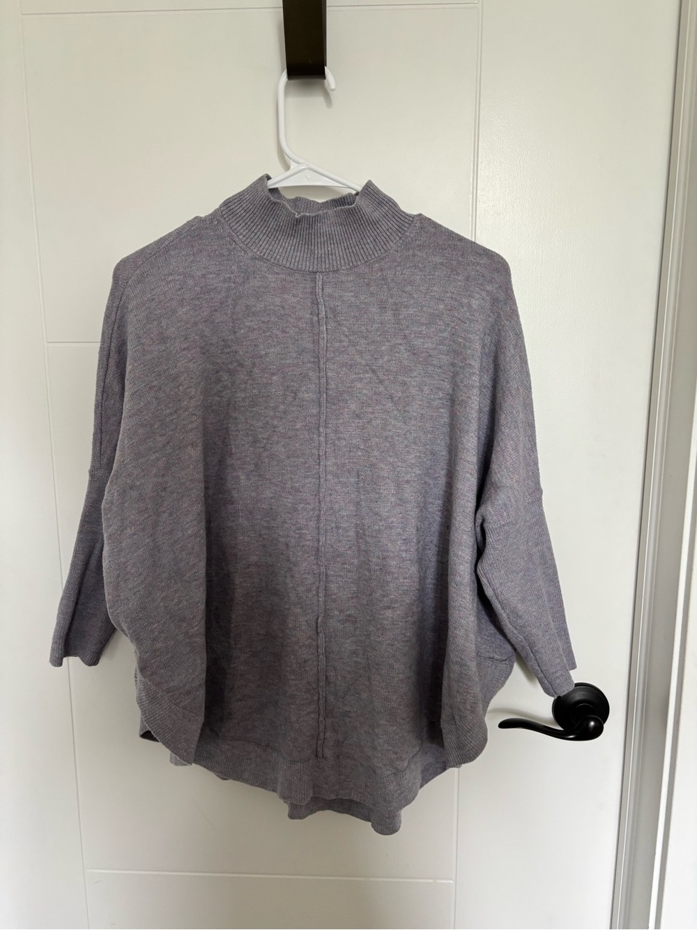 LOFT Outlet Lavender Heather Mock Neck Sweater